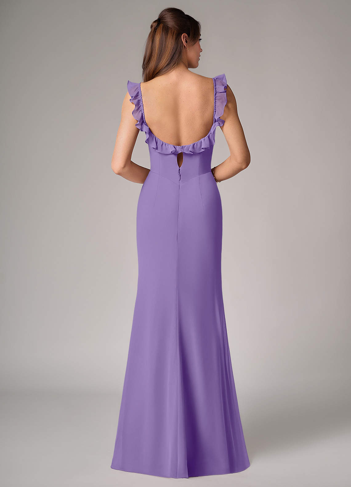Callie Mermaid Scoop-Neck Chiffon Bridesmaid Dress in Tahiti