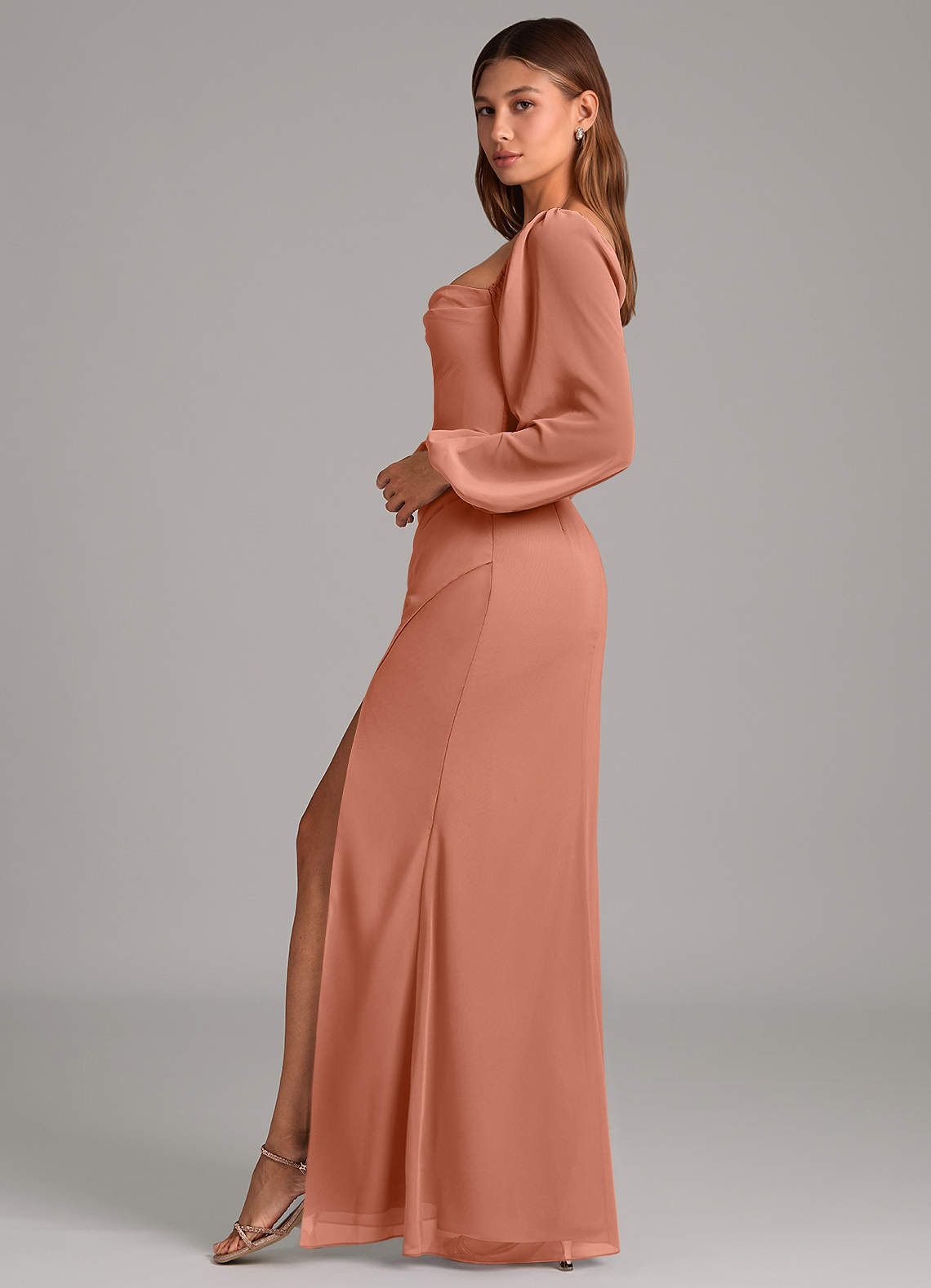 Brixley Mermaid Sweetheart Chiffon Bridesmaid Dress in MAI TAI