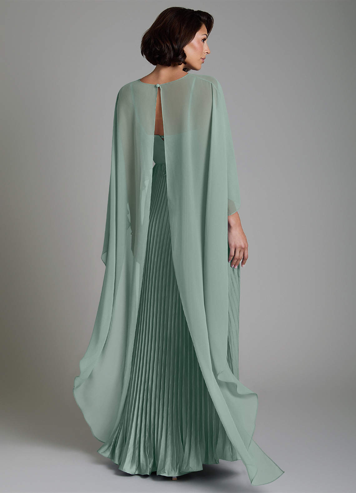 Micah A-Line Sweetheart Stretch Satin and Chiffon Bridesmaid Dress in Silver Sage