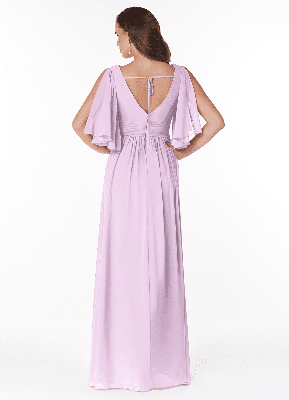 Temeka A-Line V-Neck Chiffon Bridesmaid Dress in Frosted Lilac