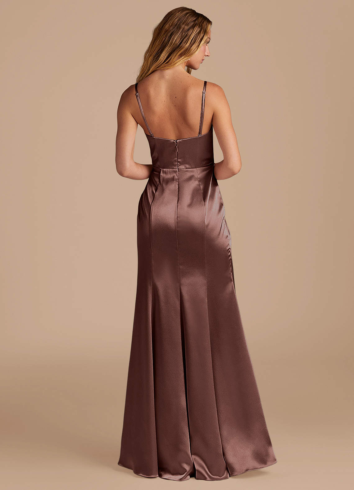 Marzia Mermaid Square-Neck Metallic Satin Bridesmaid Dress
