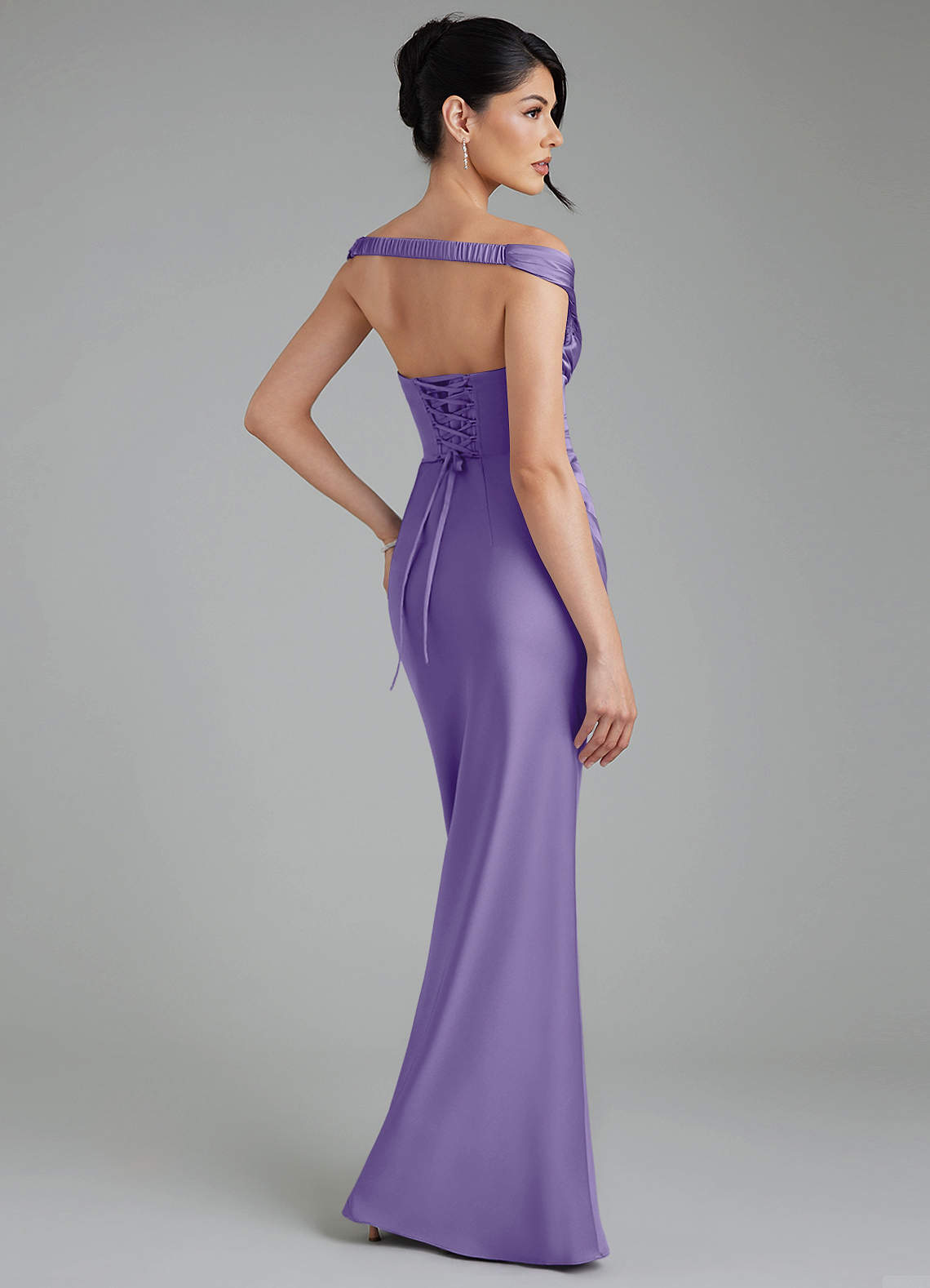 Stella Sheath V-Neck Stretch Satin Bridesmaid Dress in Tahiti