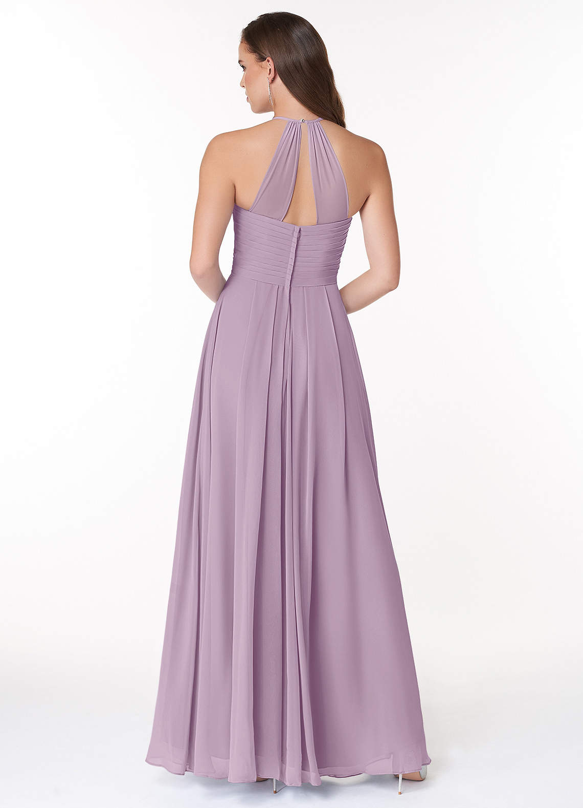 Ginger A-Line Halter Chiffon Bridesmaid Dress in Wisteria