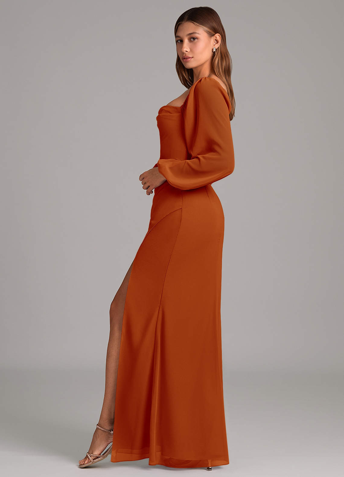 Brixley Mermaid Sweetheart Chiffon Bridesmaid Dress in Paprika