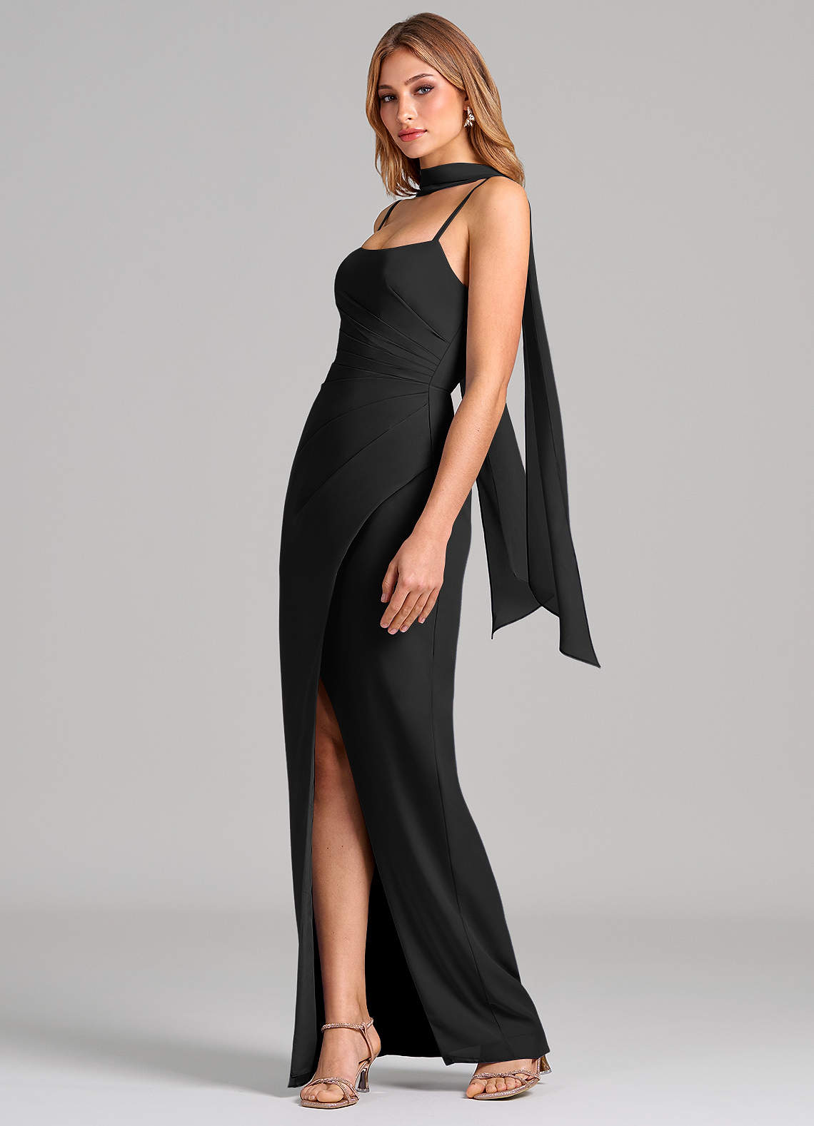 Calandra Sheath Scoop-Neck Chiffon Bridesmaid Dress