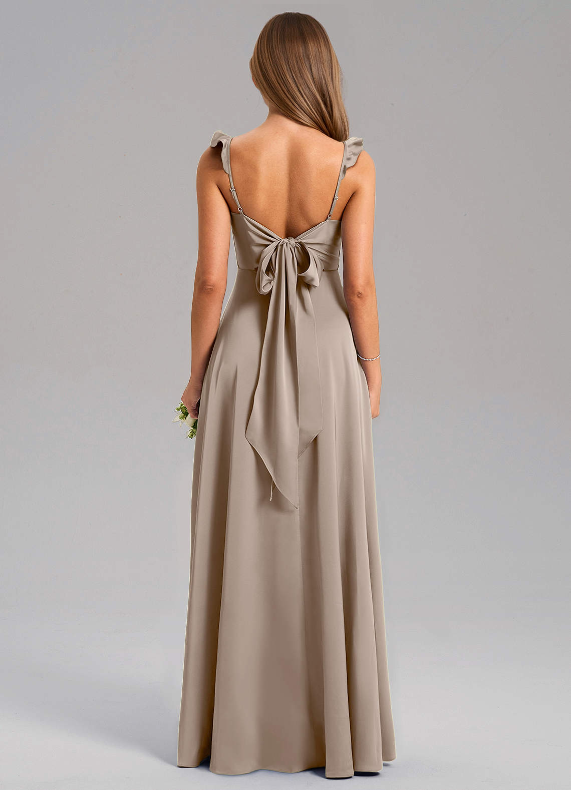 Everett A-Line V-Neck Chiffon Bridesmaid Dress in Taupe