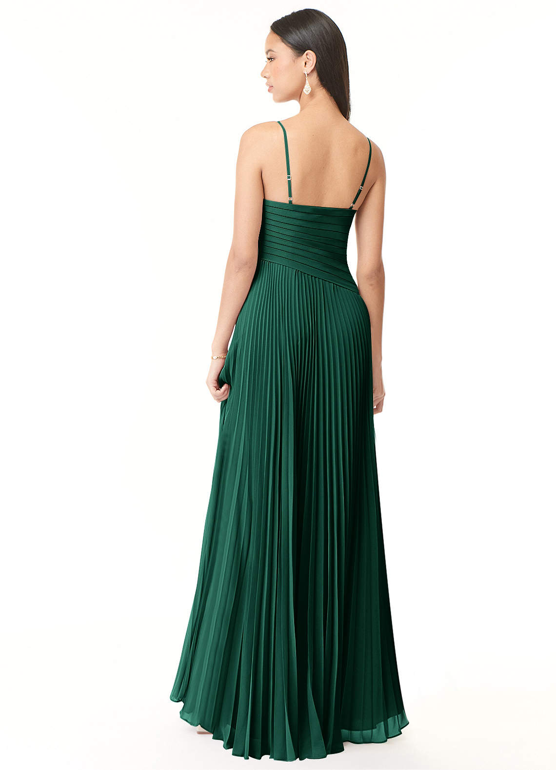 Vini A-Line V-Neck Chiffon Bridesmaid Dress in Emerald