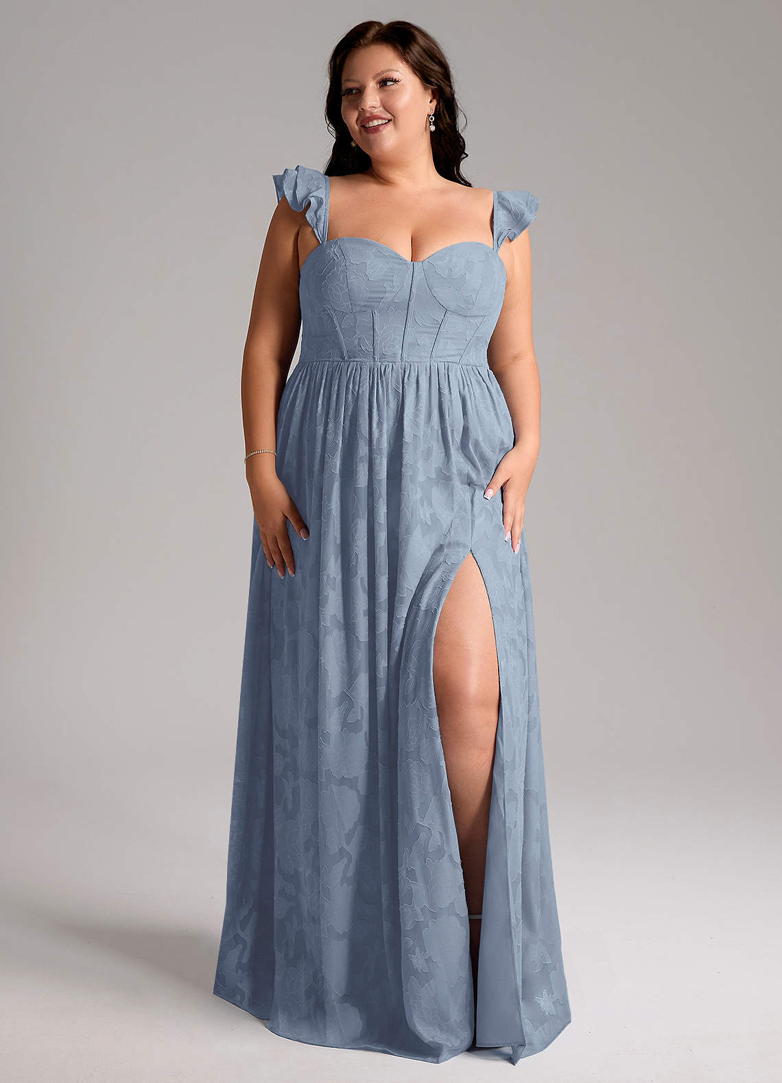 Denisse A-Line Sweetheart Floral Burnout Bridesmaid Dress