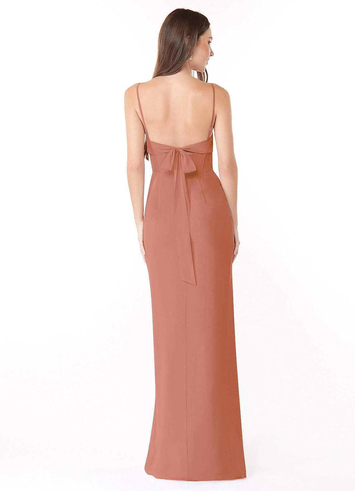 Mai Sheath Cowl-Neck Chiffon Bridesmaid Dress in MAI TAI