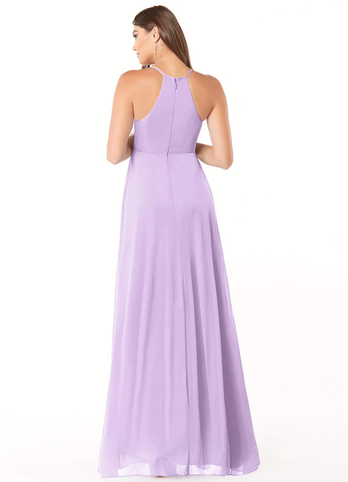 Annabelle A-Line V-Neck Mesh Bridesmaid Dress in Lilac