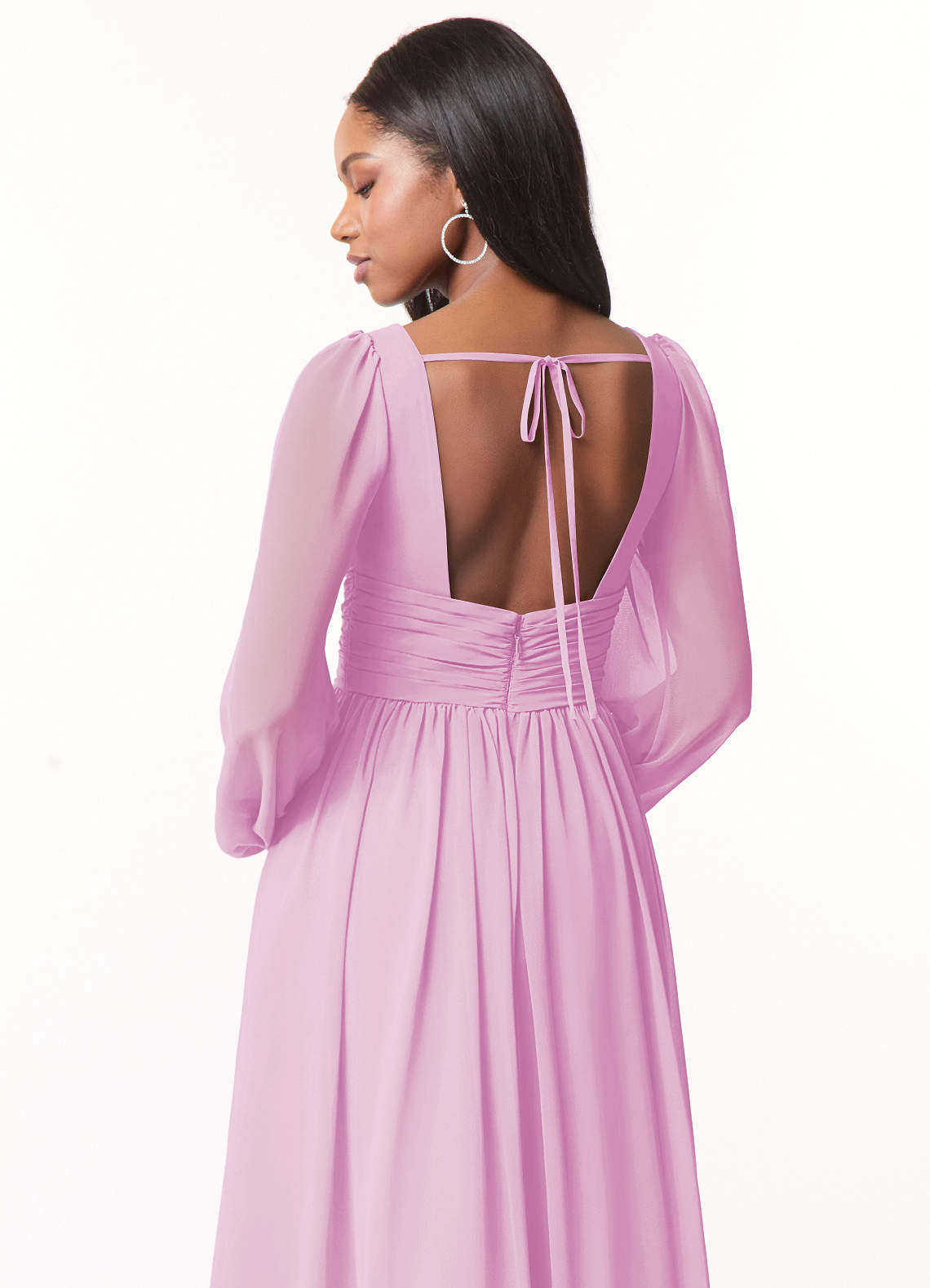 Norah A-Line V-Neck Chiffon Bridesmaid Dress in candy pink