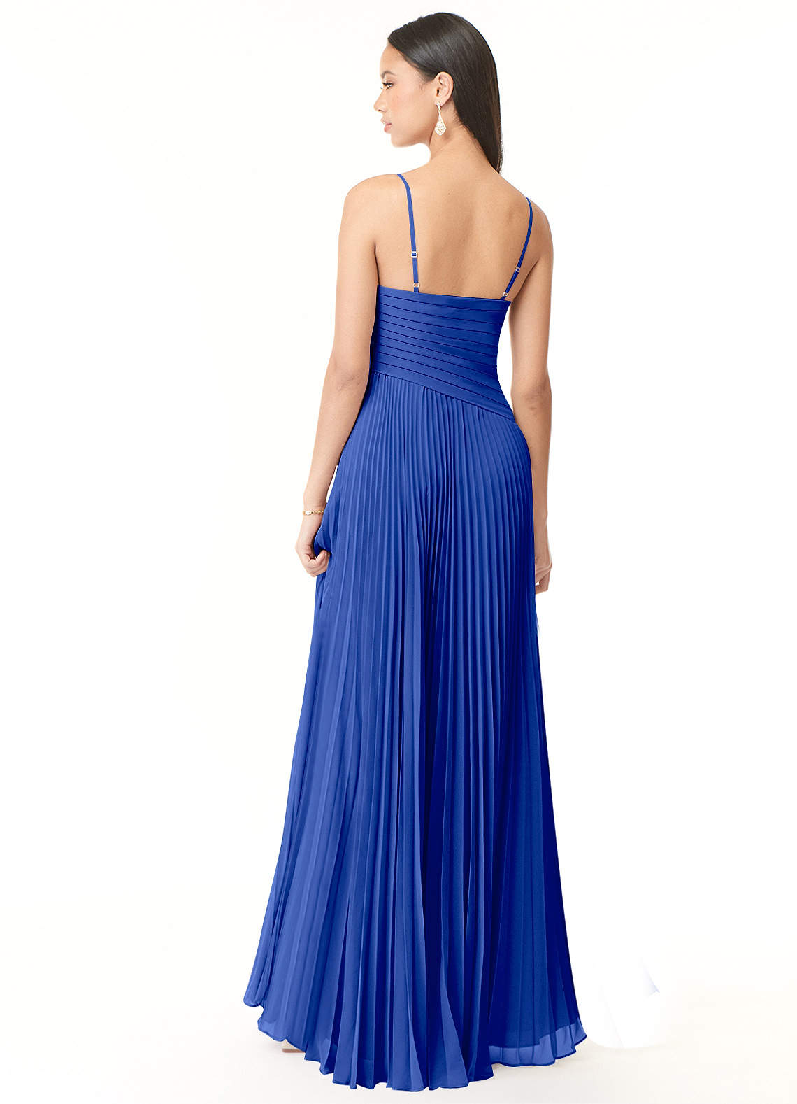 Vini A-Line V-Neck Chiffon Bridesmaid Dress in Royal Blue