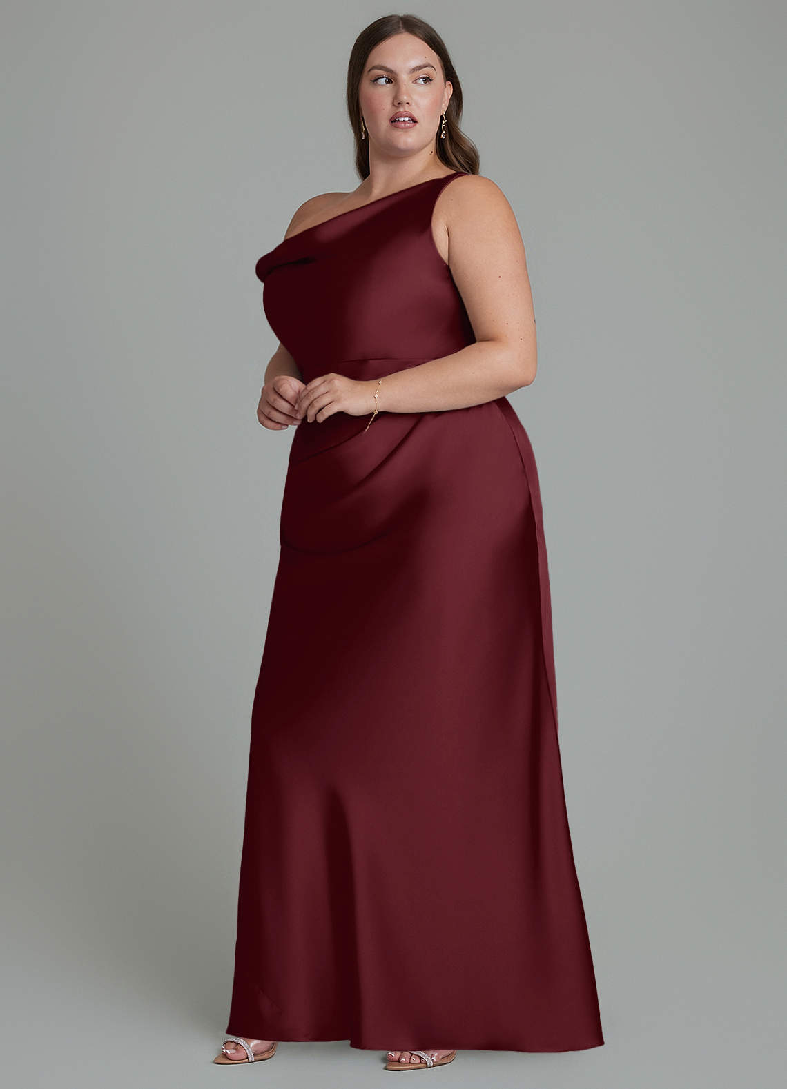 Emerson Mermaid One-Shoulder Stretch Satin Bridesmaid Dress