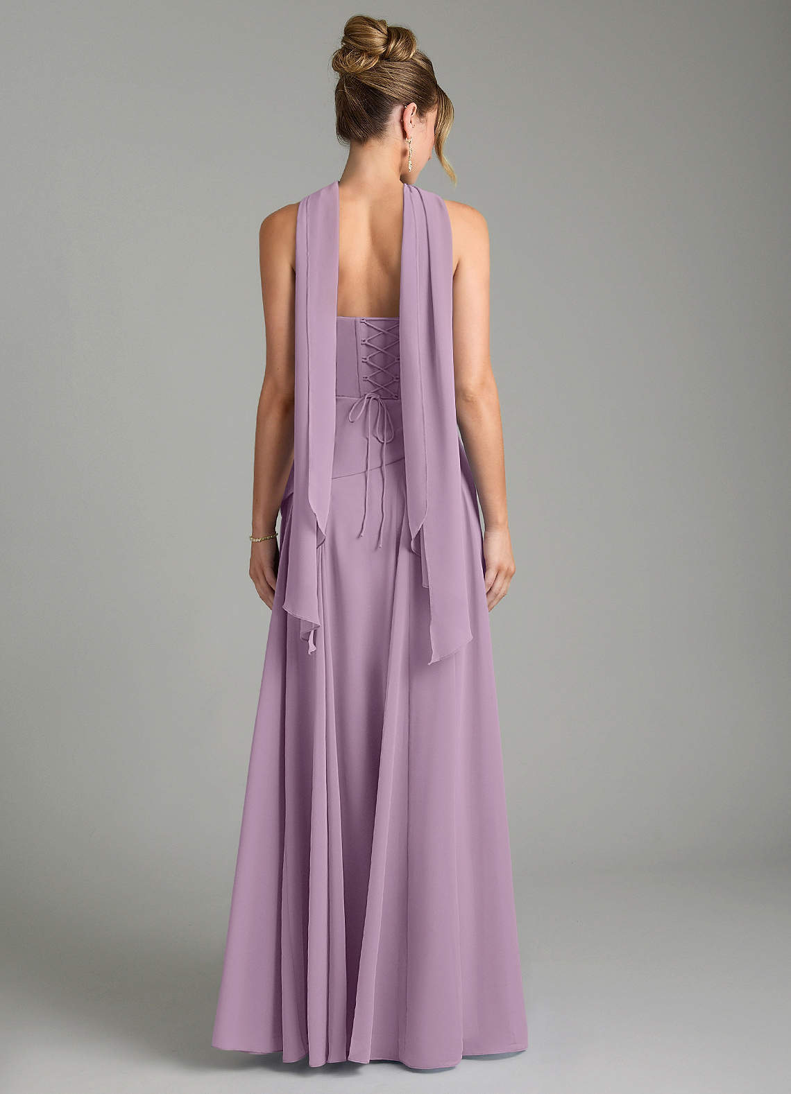 Gabriela A-Line Cowl-Neck Chiffon Bridesmaid Dress in Wisteria