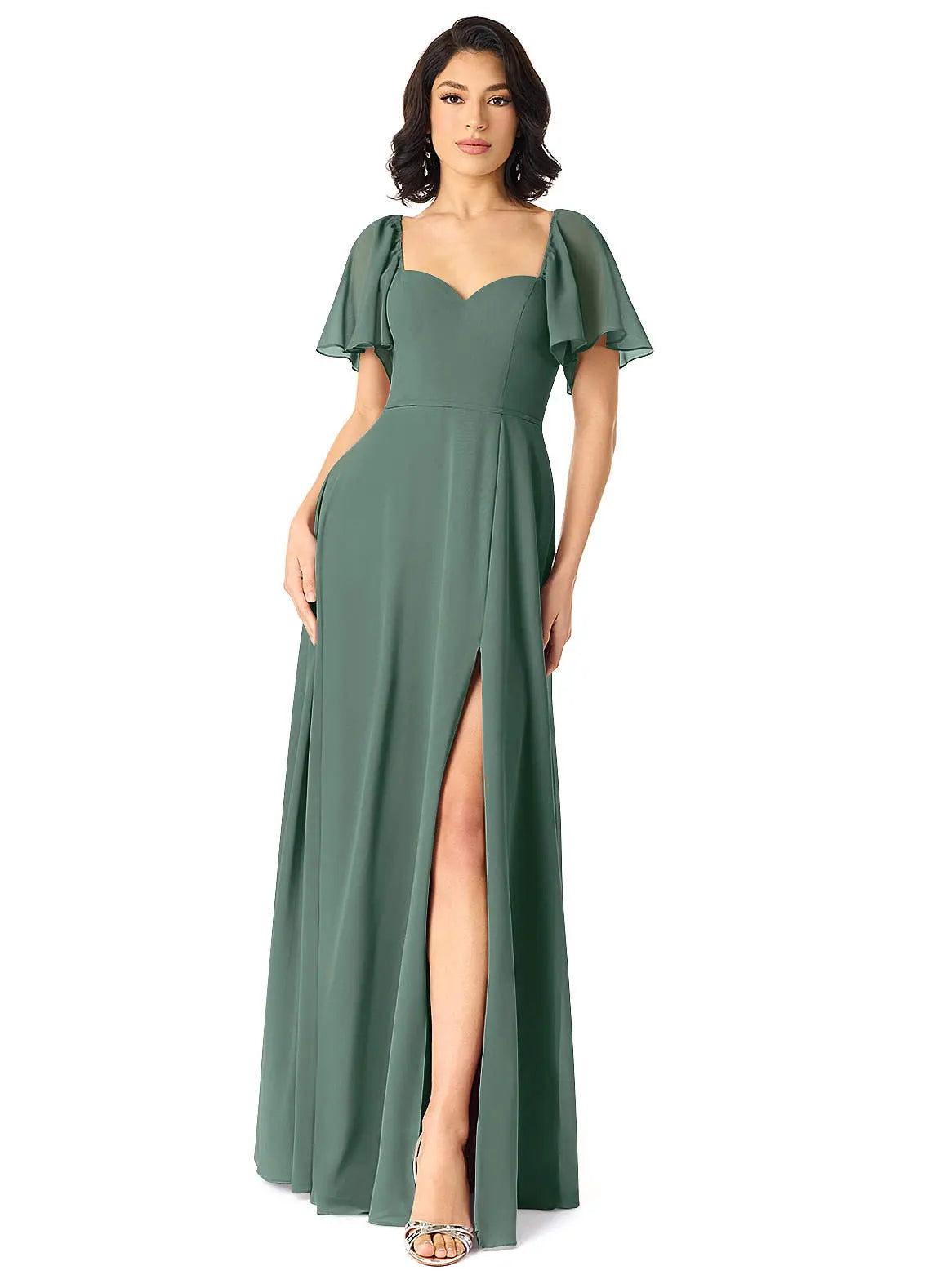 Chloe A-Line Sweetheart Chiffon Bridesmaid Dress in Cedar Rose