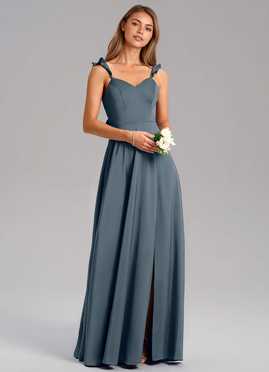 Everett A-Line V-Neck Chiffon Bridesmaid Dress in Twilight