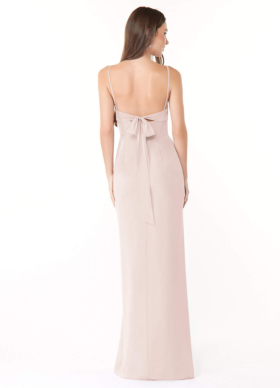 Mai Sheath Cowl-Neck Chiffon Bridesmaid Dress in Rose Petal