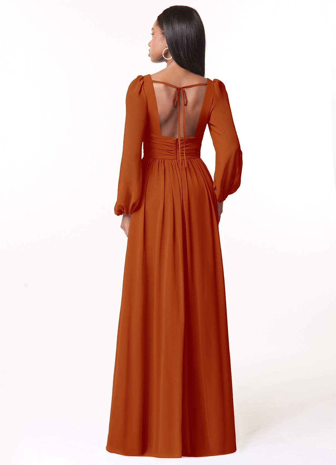 Norah A-Line V-Neck Chiffon Bridesmaid Dress in Paprika