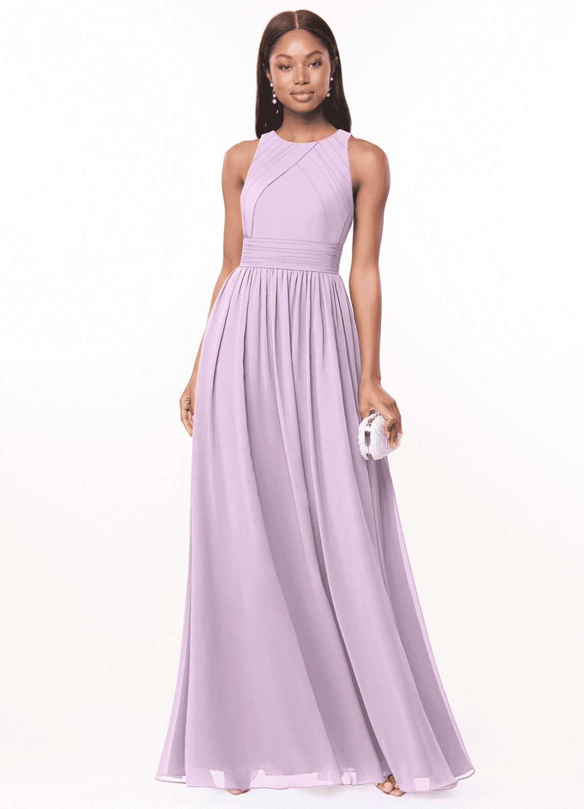 Harper A-Line Scoop-Neck Chiffon Bridesmaid Dress in Frosted Lilac