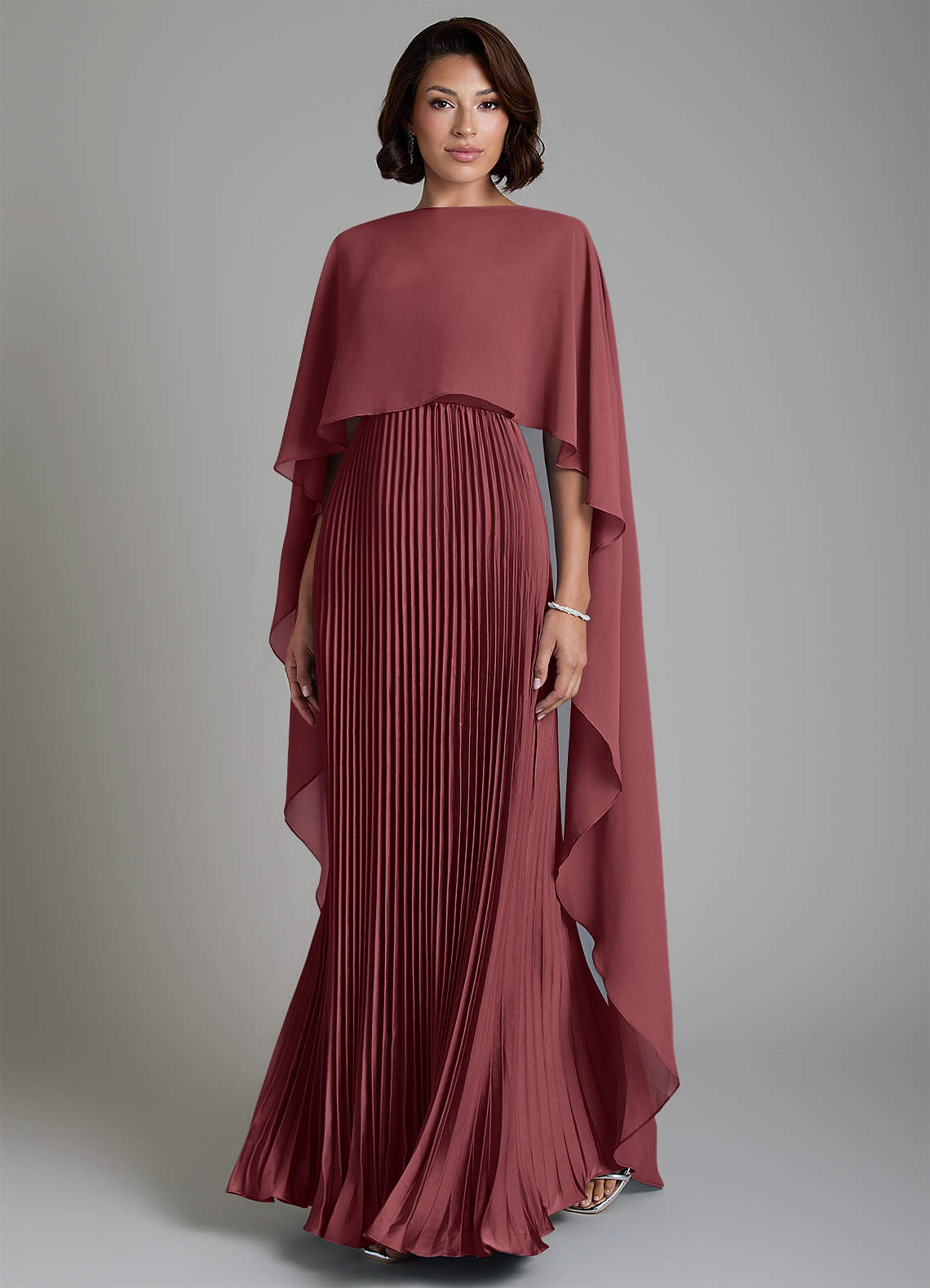 Micah A-Line Sweetheart Stretch Satin and Chiffon Bridesmaid Dress in Merlot