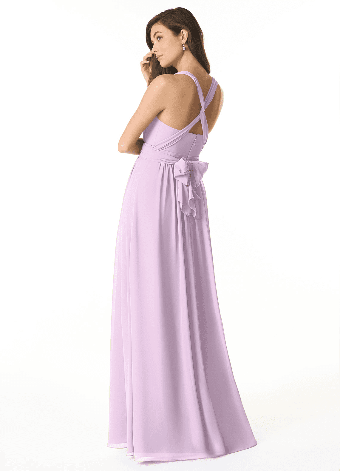 Olani A-Line V-Neck Chiffon Bridesmaid Dress in Frosted Lilac