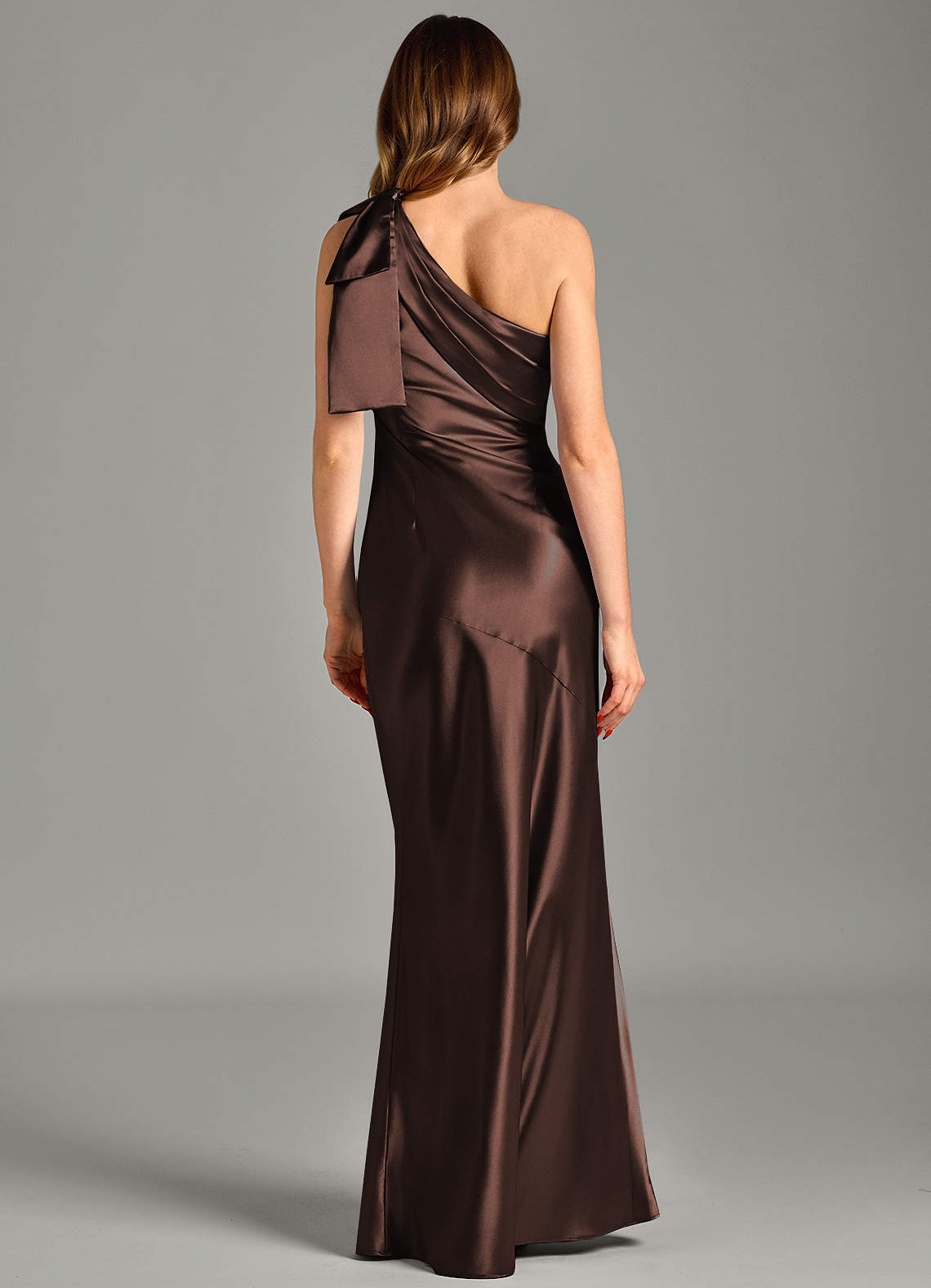 Yuanna Mermaid One-Shoulder Metallic Satin Bridesmaid Dress