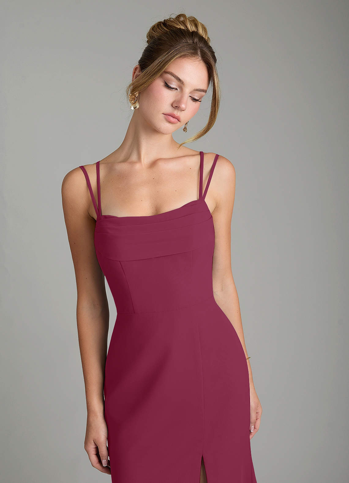 Egypt Sheath Sweetheart Chiffon Bridesmaid Dress in Mulberry