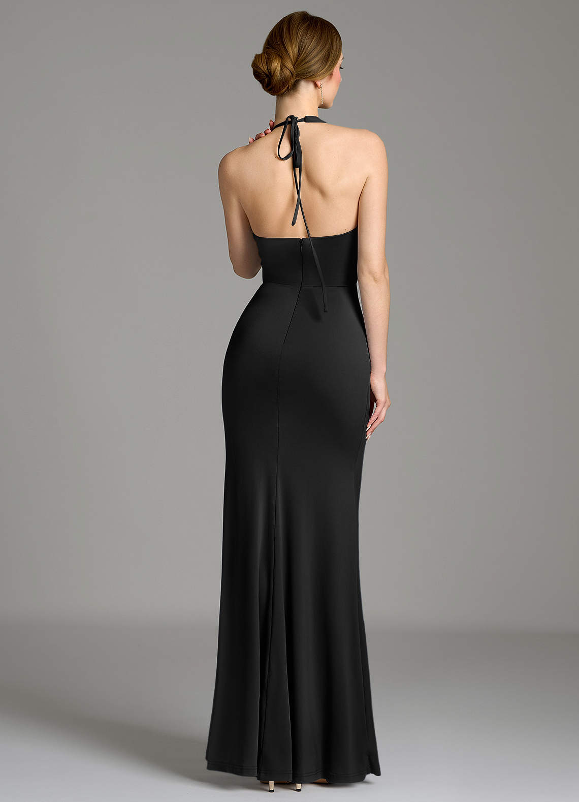 Gwyneth Mermaid Halter Tulle and Stretch Jersey Bridesmaid Dress