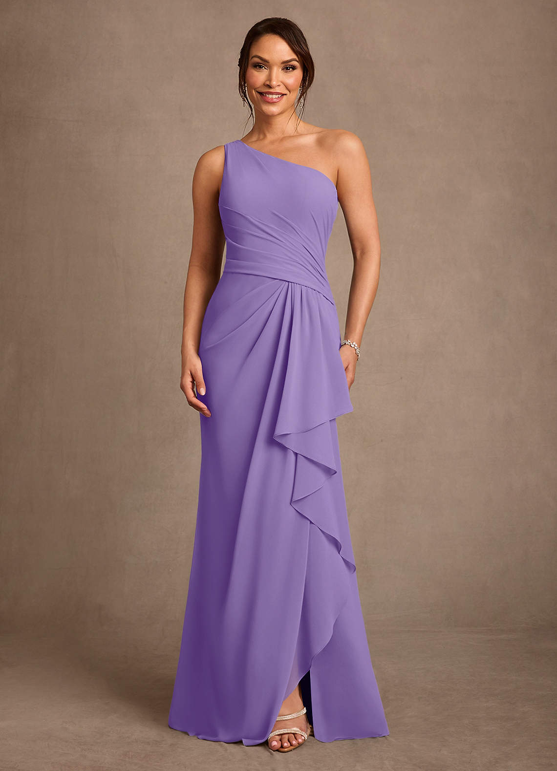 Floy Sheath One-Shoulder Chiffon Mother of the Bride Dress in Tahiti