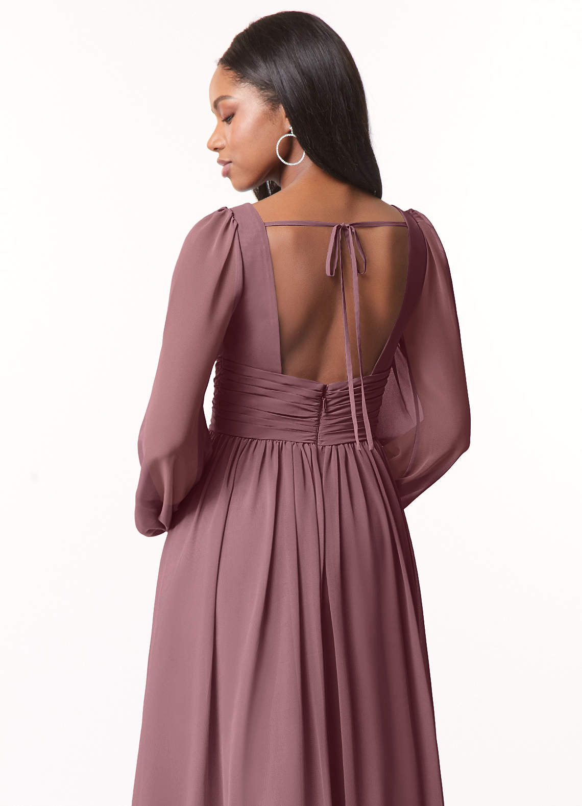 Norah A-Line V-Neck Chiffon Bridesmaid Dress in Amethyst