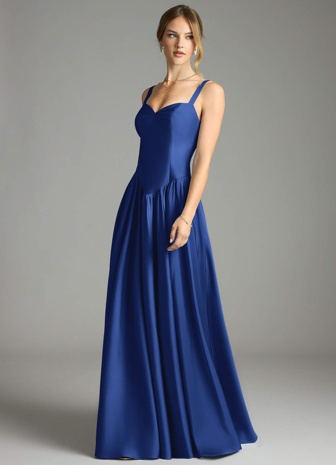 Evadina A-Line Sweetheart Stretch Satin Bridesmaid Dress in Royal Blue