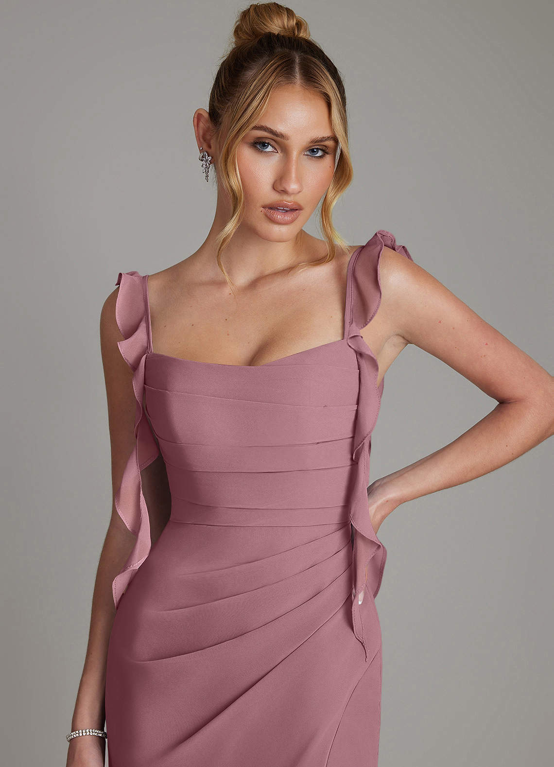 Jessamine Mermaid Sweetheart Chiffon Bridesmaid Dress in Amethyst