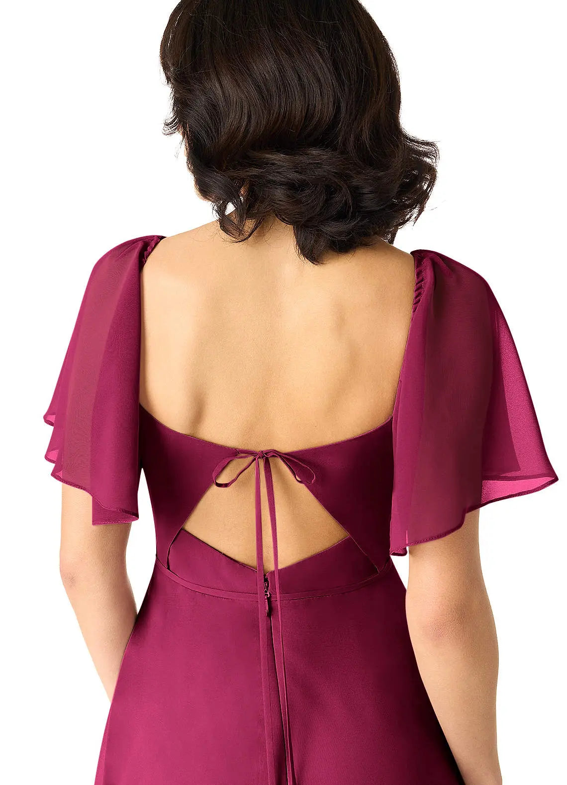 Chloe A-Line Sweetheart Chiffon Bridesmaid Dress in Burgundy