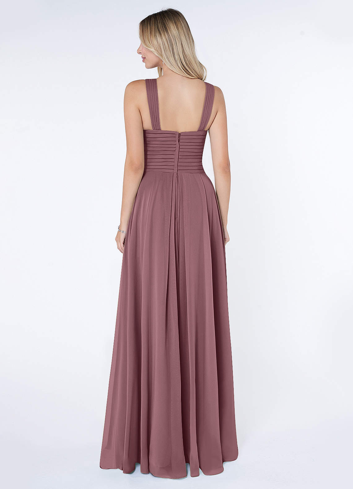 Kaleigh A-Line Halter Chiffon Bridesmaid Dress in Amethyst