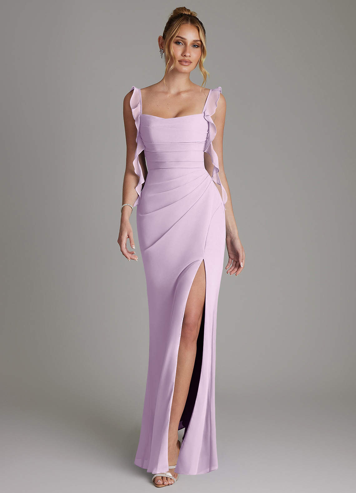 Jessamine Mermaid Sweetheart Chiffon Bridesmaid Dress in Frosted Lilac