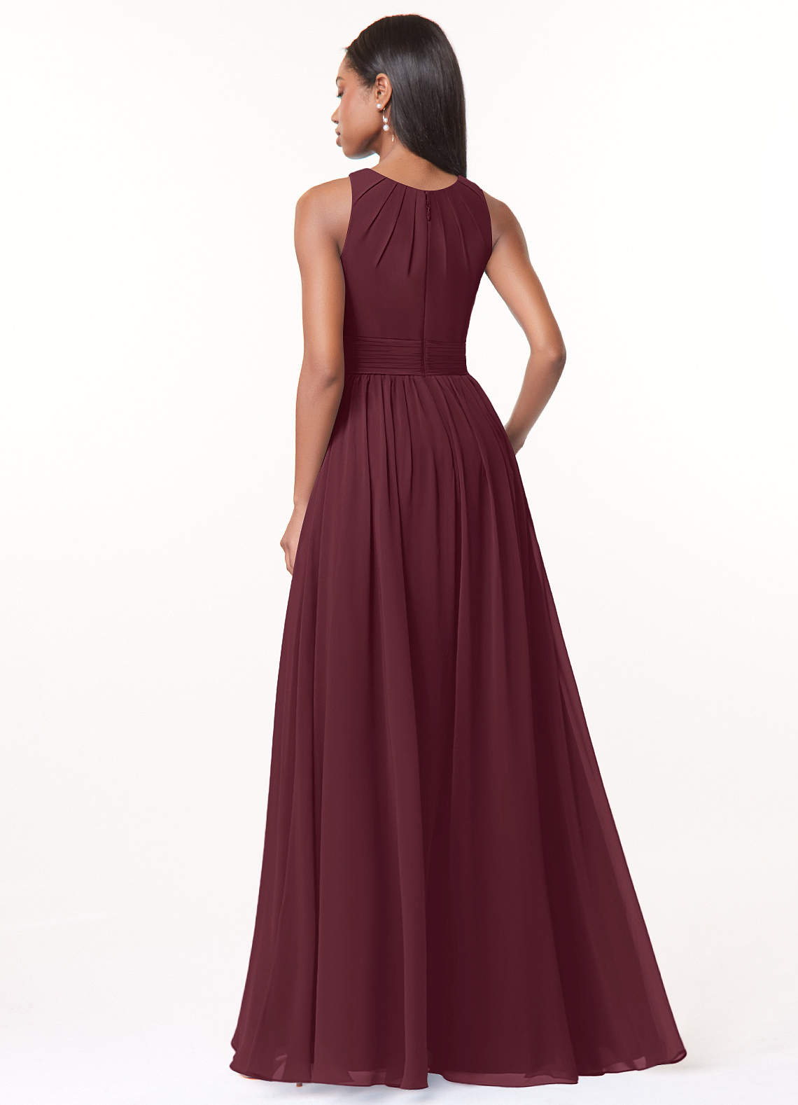 Harper A-Line Scoop-Neck Chiffon Bridesmaid Dress in Paprika