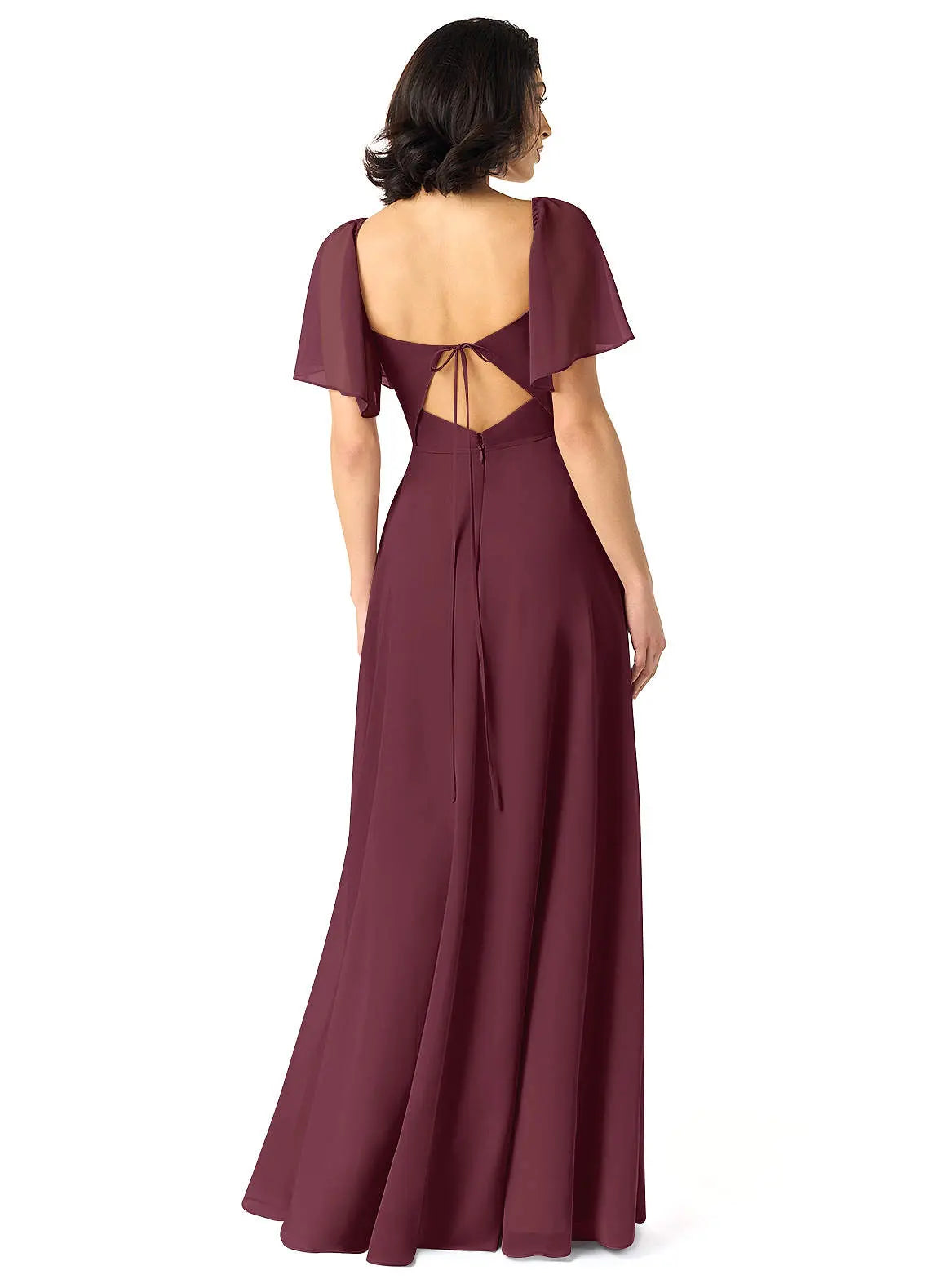 Chloe A-Line Sweetheart Chiffon Bridesmaid Dress in Cabernet