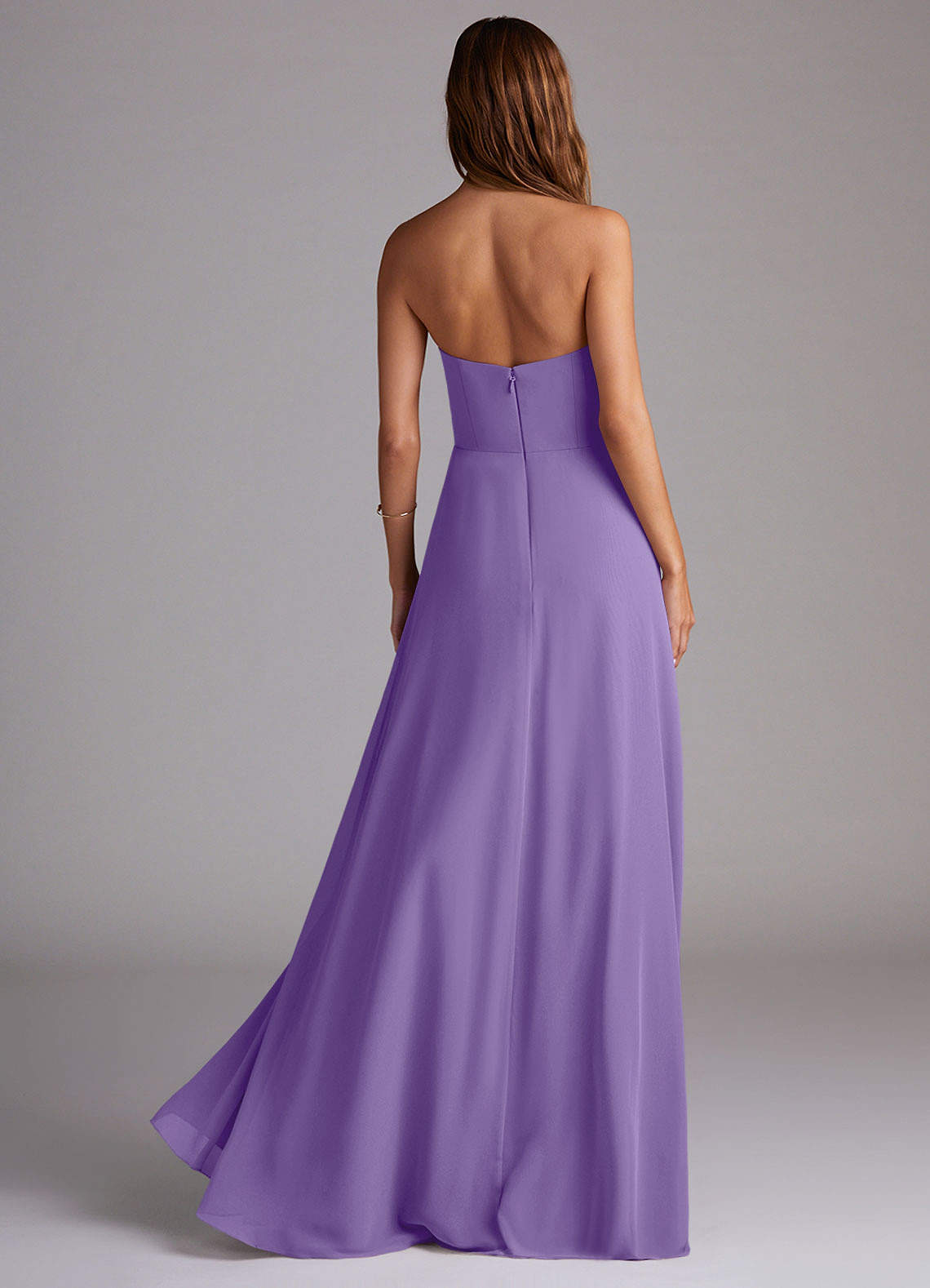 Wren A-Line Straight-Neck Chiffon Bridesmaid Dress in Tahiti
