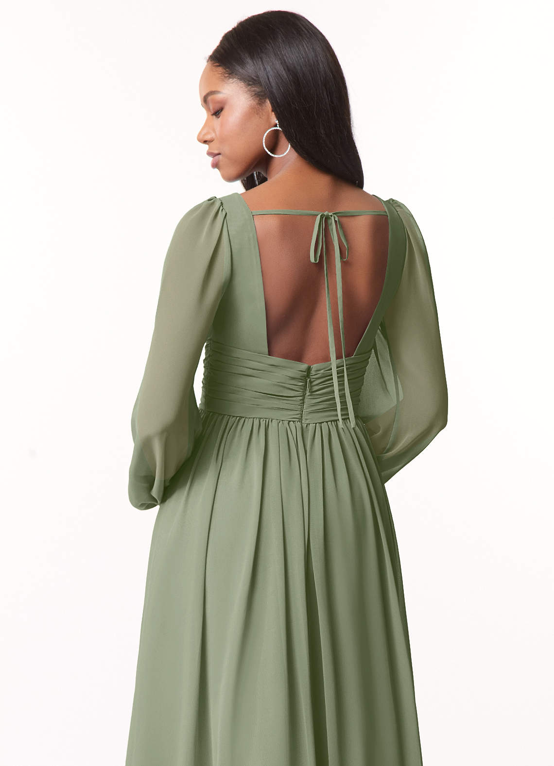 Norah A-Line V-Neck Chiffon Bridesmaid Dress in Pistachio