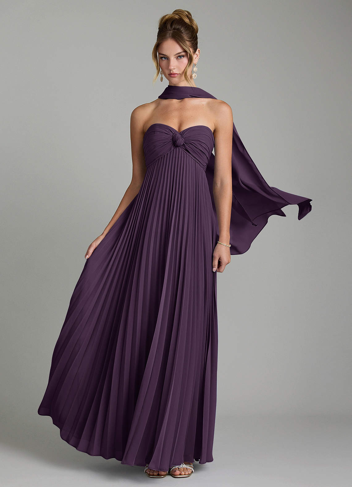 Tempest A-Line Sweetheart Chiffon Bridesmaid Dress in Plum