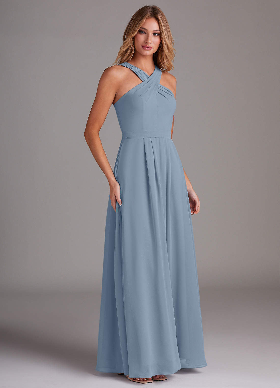 Dixie A-Line Halter Chiffon Bridesmaid Dress