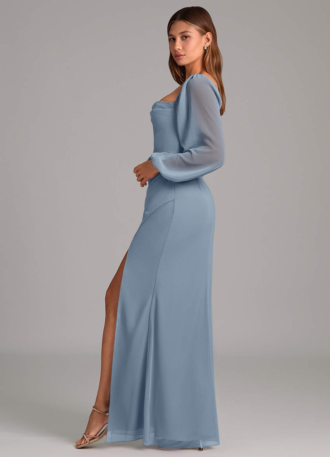 Brixley Mermaid Sweetheart Chiffon Bridesmaid Dress in dusty blue