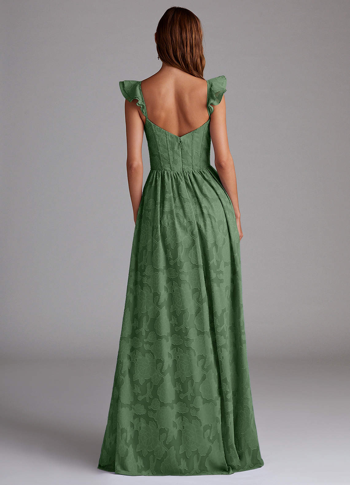 Denisse A-Line Sweetheart Floral Burnout Bridesmaid Dress in Eucalyptus