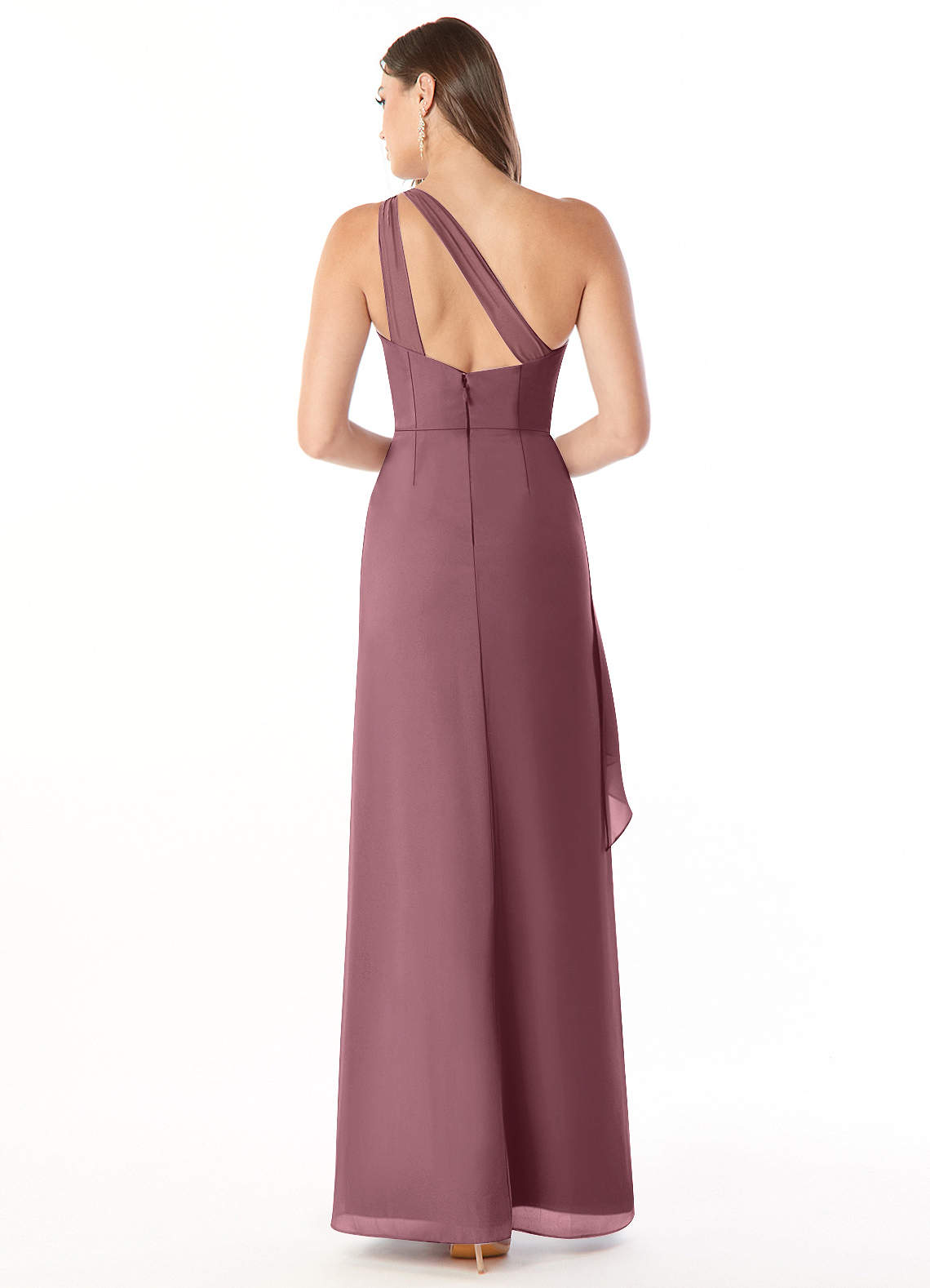 Maive Sheath One-Shoulder Chiffon Bridesmaid Dress in Amethyst