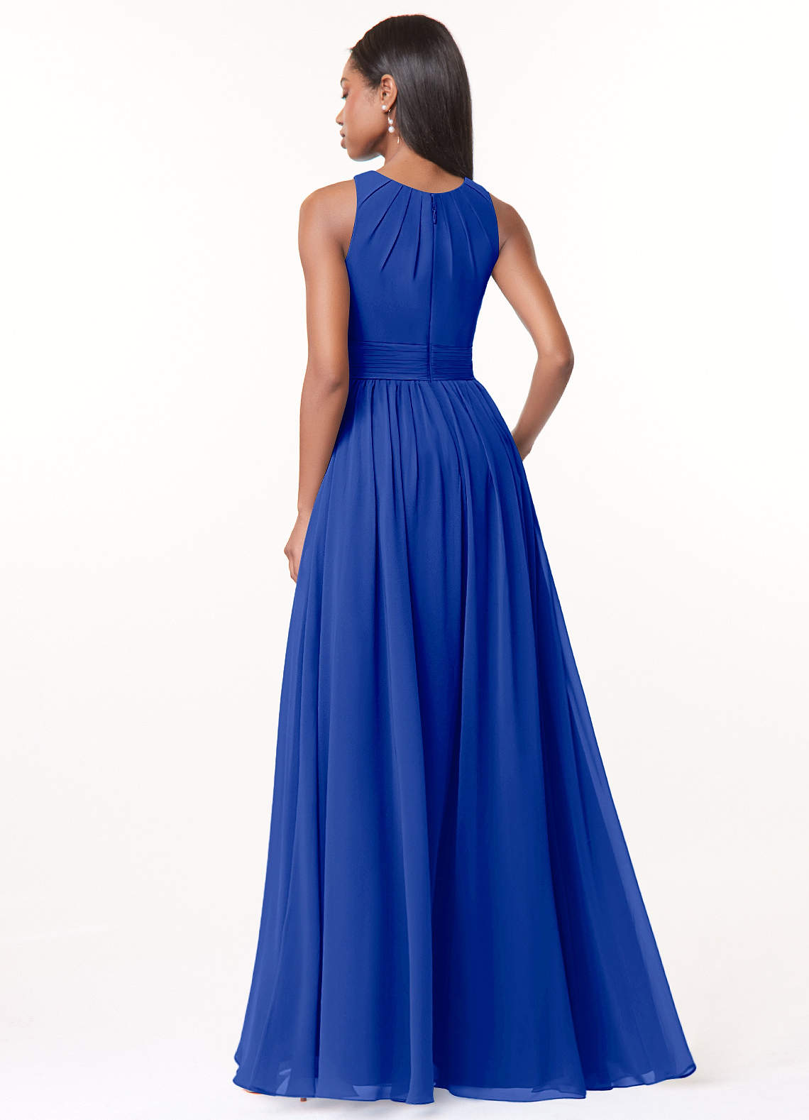 Harper A-Line Scoop-Neck Chiffon Bridesmaid Dress in Royal Blue