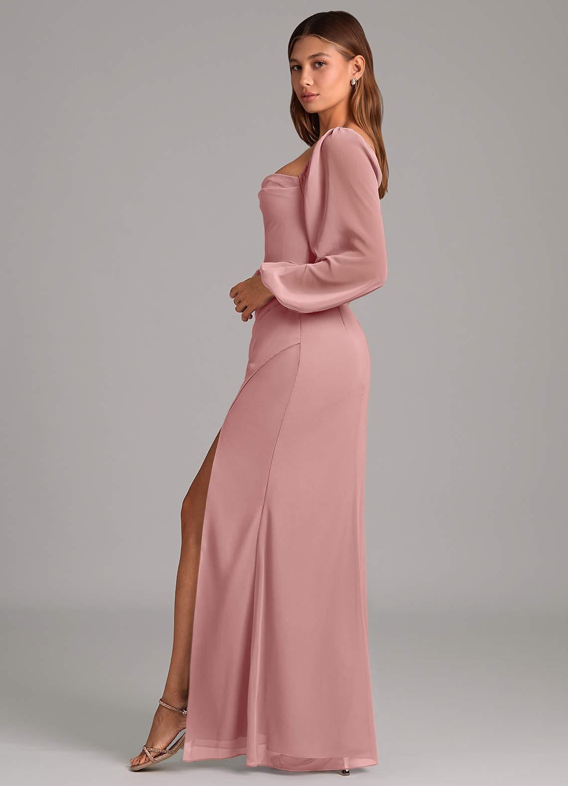 Brixley Mermaid Sweetheart Chiffon Bridesmaid Dress in dusty rose