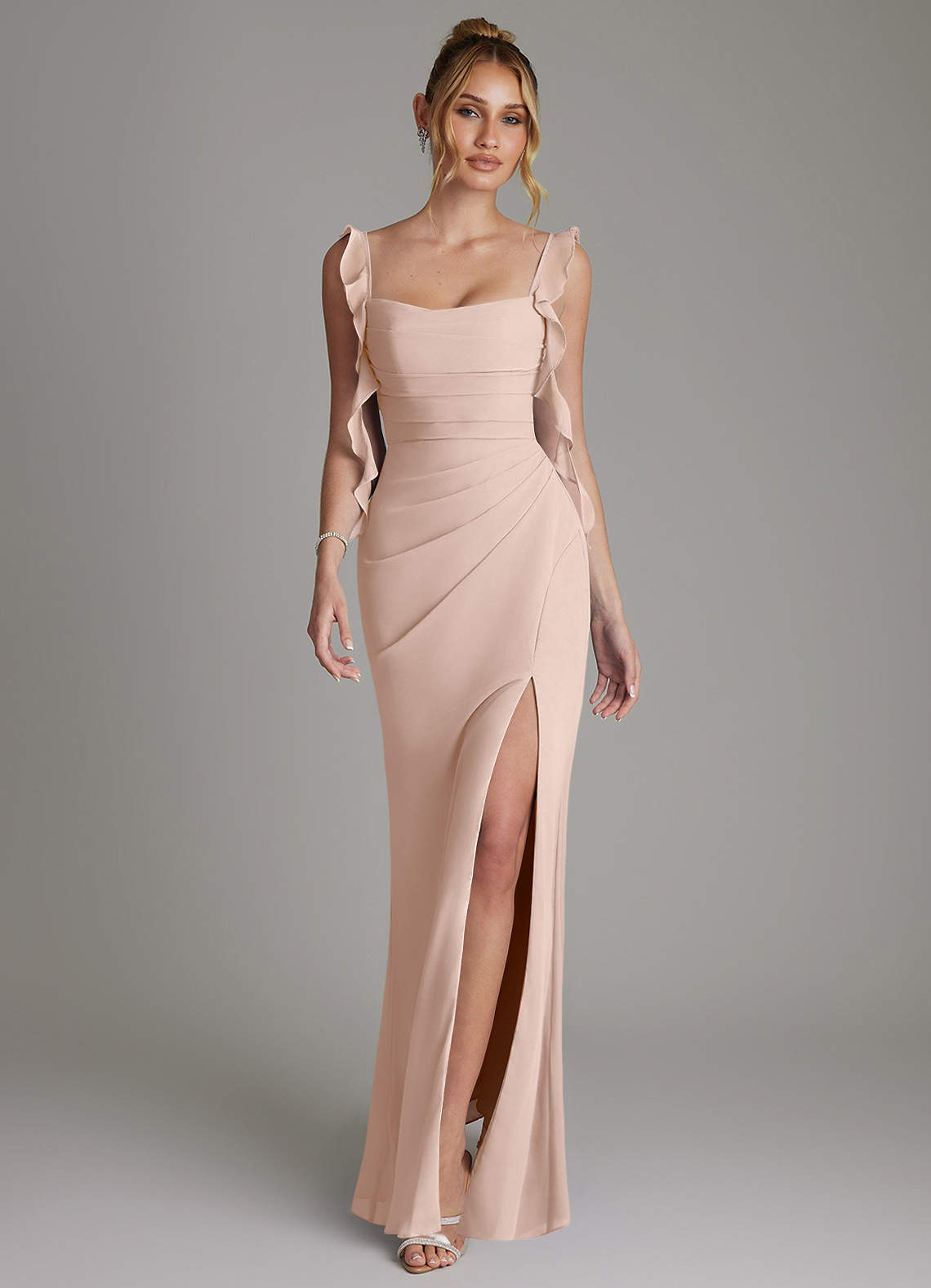 Jessamine Mermaid Sweetheart Chiffon Bridesmaid Dress in English Rose