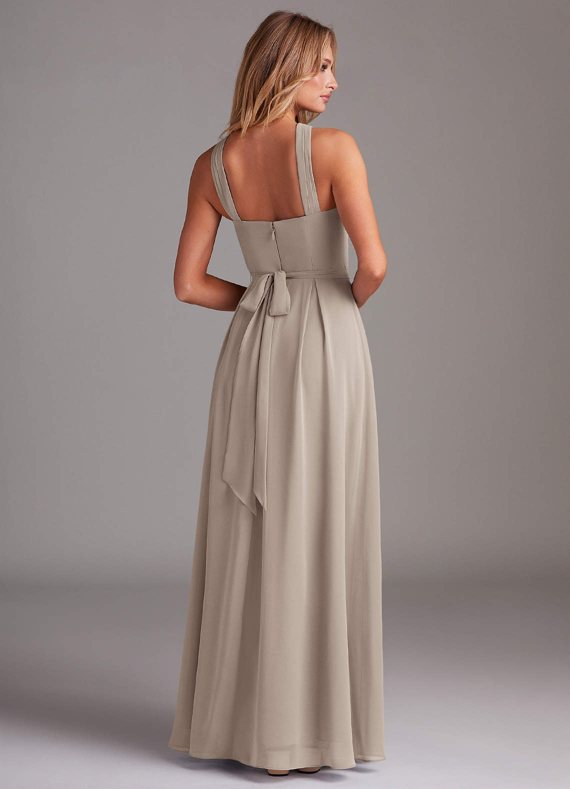Dixie A-Line Halter Chiffon Bridesmaid Dress in Frost