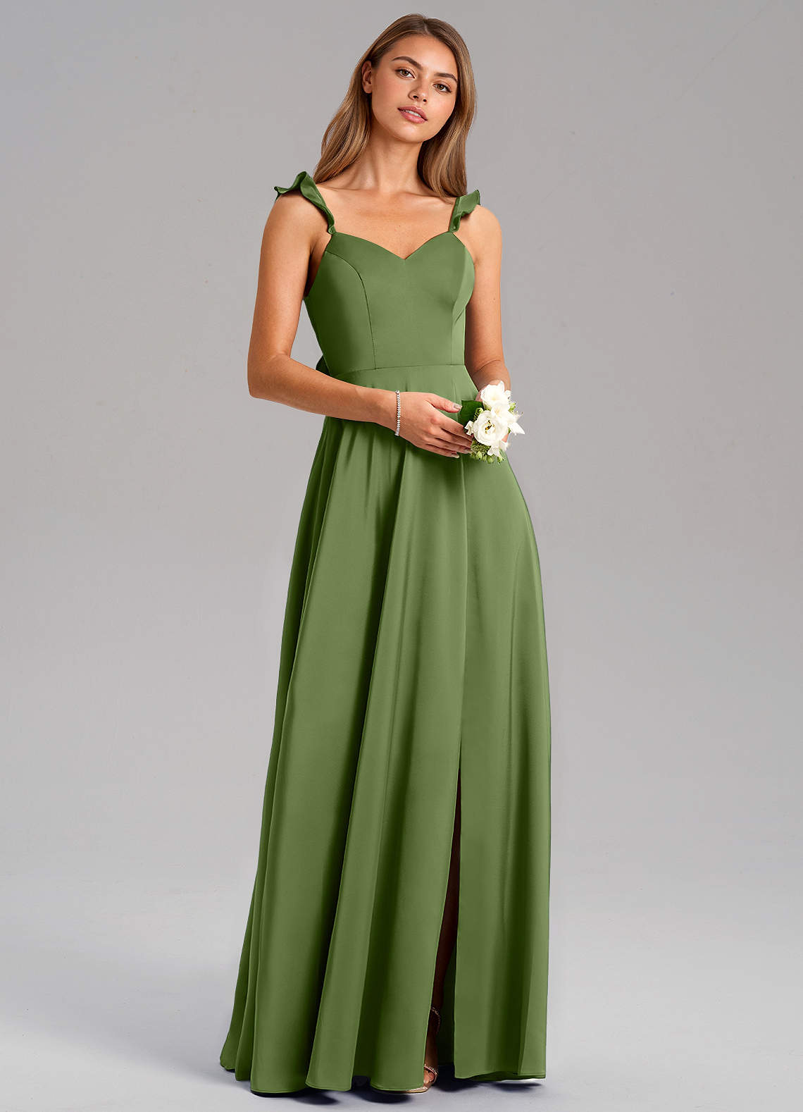 Everett A-Line V-Neck Chiffon Bridesmaid Dress in Juniper