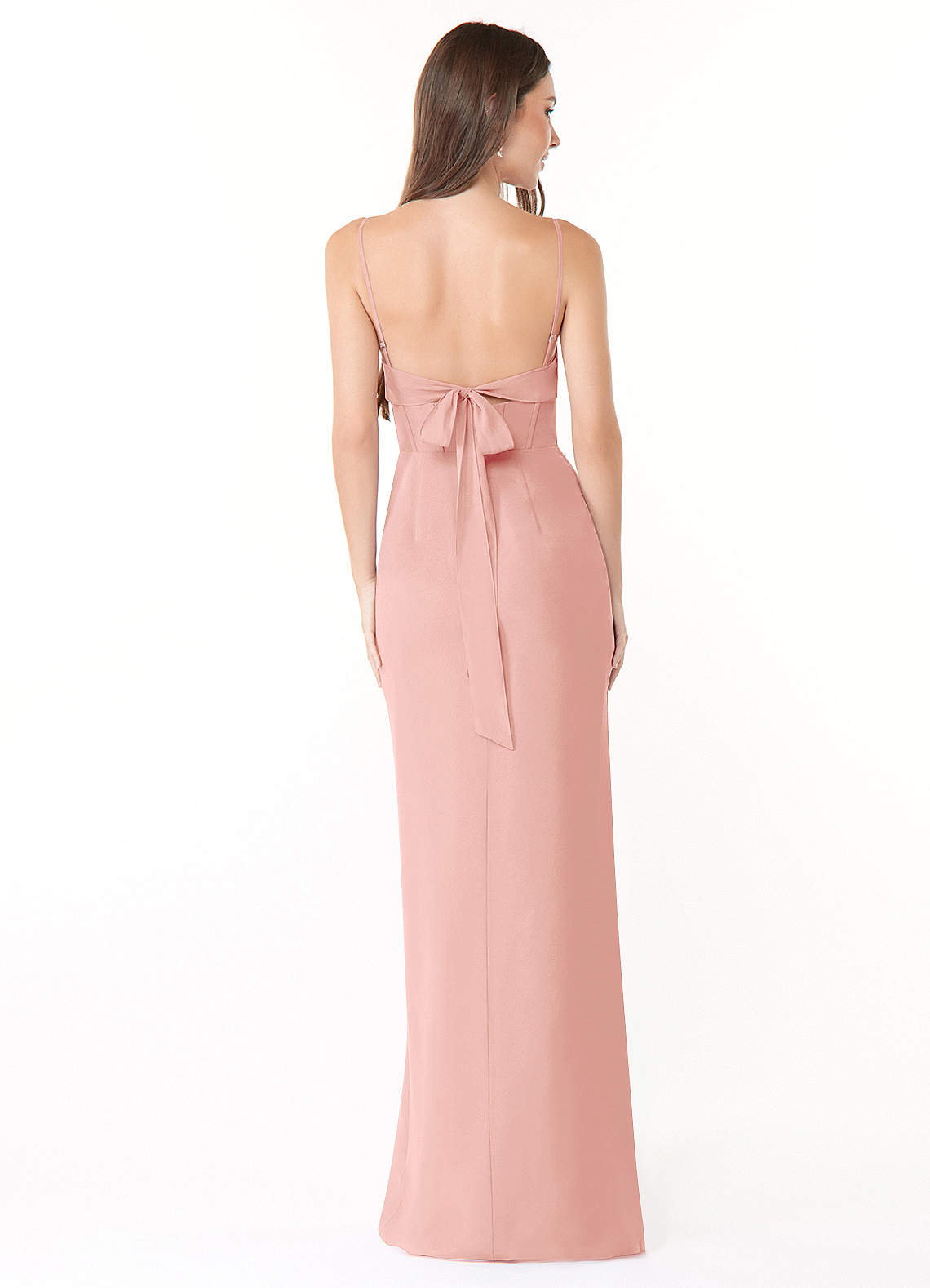 Mai Sheath Cowl-Neck Chiffon Bridesmaid Dress in Rosette